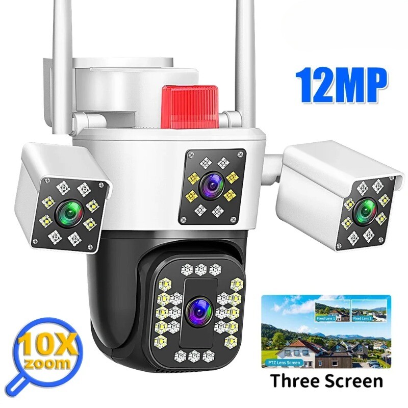12MP WiFi PTZ IP Camera Outdoor Protection Auto Tracking Video Surveillance CCTV