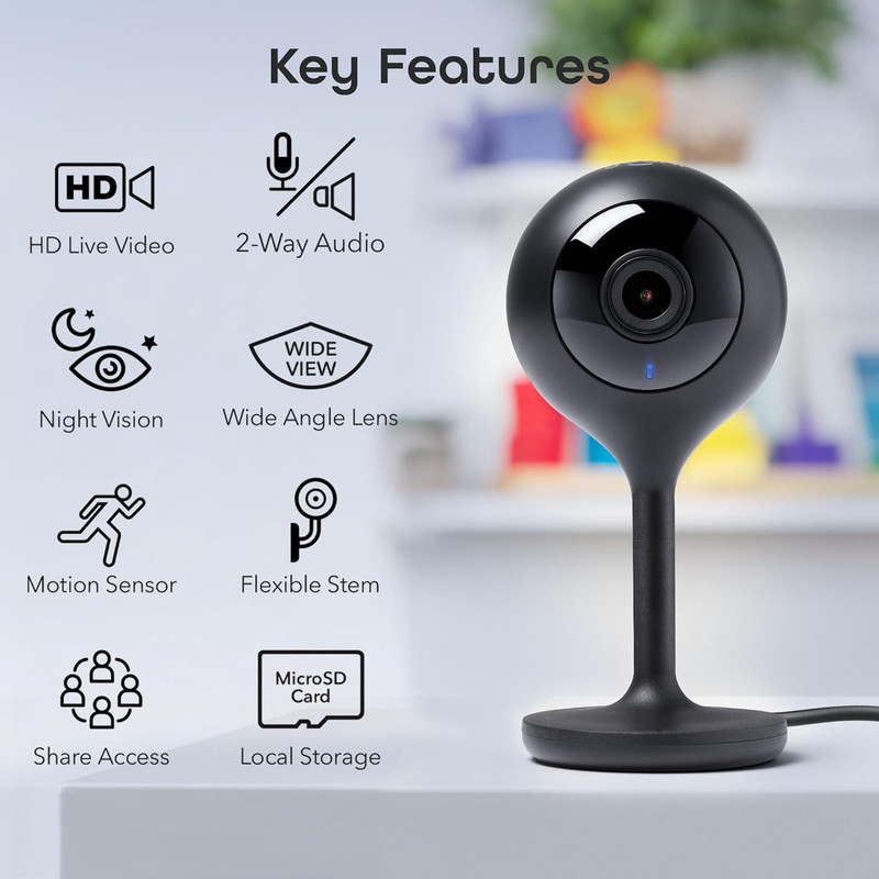 Look 1080P Indoor Security Camera – 1-Pack Full HD Wifi Indoor Camera with 2-Way gallery