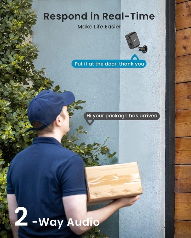 Wireless Outdoor Security Cameras 2Pcs 2K Battery Powered with Spotlight & Siren gallery