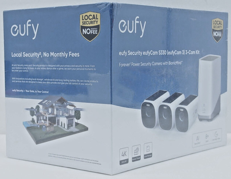 Eufy S330 EufyCam 3 4K Wireless Outdoor 3-Cam Kit Solar Panel T88721W1 Brand New gallery