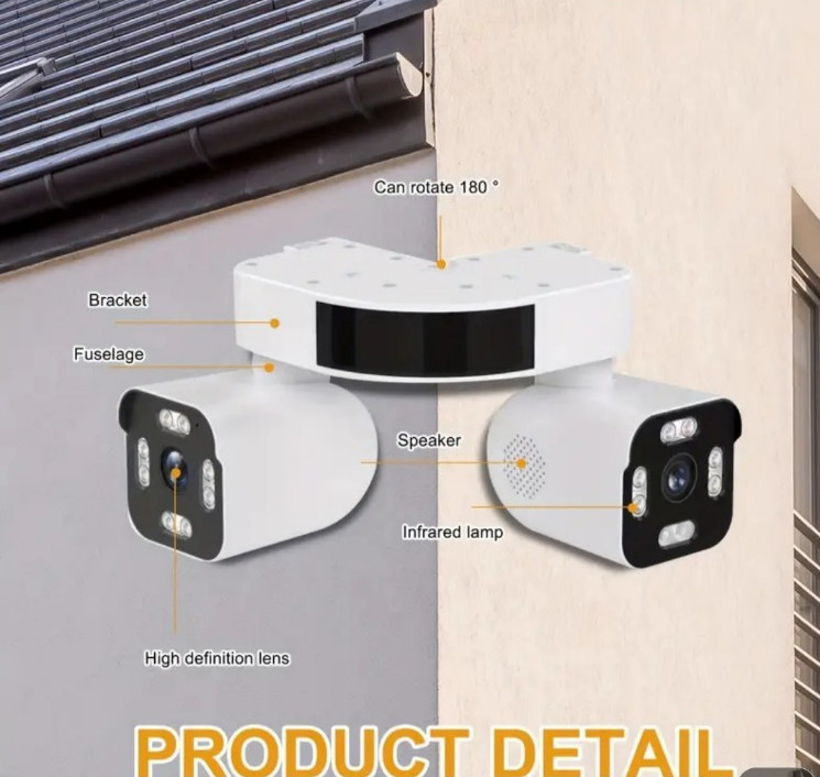 'with 64G Card '2.4Ghz Wifi Premium Outdoor/Indoor , 3K HD 8MP Double Lens PTZ , gallery
