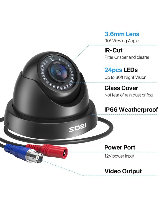 ZOSI H.265+ 5MP-Lite 8CH DVR 1080P CCTV Security Dome Camera System Night Vision gallery