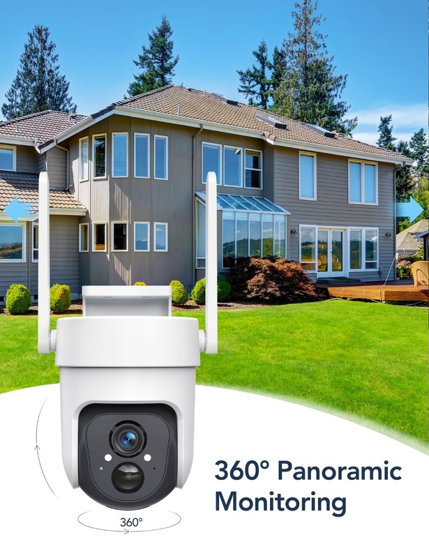 4G LTE Solar Security Camera - Wireless Outdoor, No WiFi, 360° PTZ, 2K Night Vis gallery