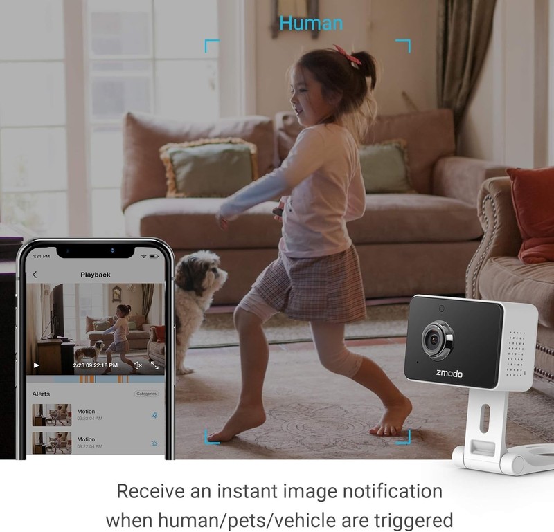 Smart 1080p Mini WiFi Camera with AI Motion Detection & Two-Way Audio - 2 Pack gallery