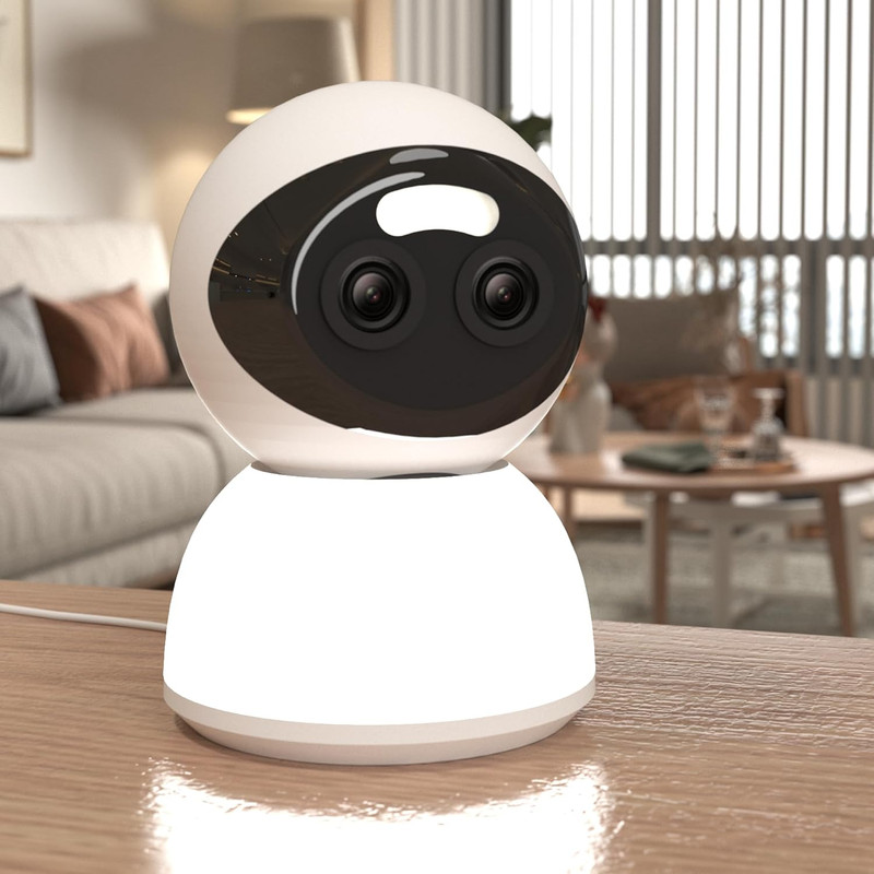Dual-Lens 10X Zoom Security Camera,Baby Monitor,Dog Security Cam with Auto Light