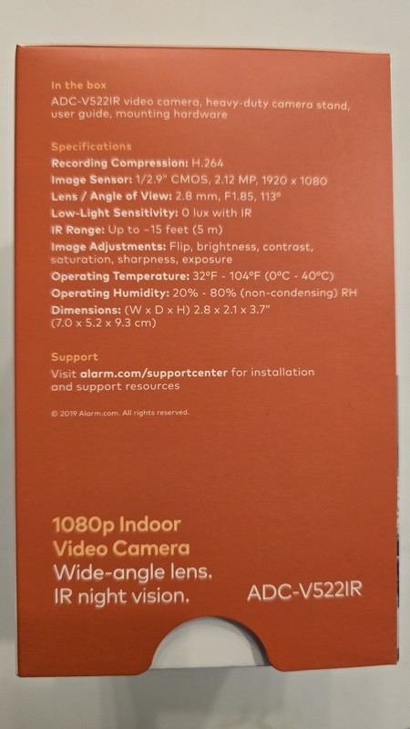 Alarm.com ADC-V522iR Indoor Wi-fi Camera IR night vision new gallery