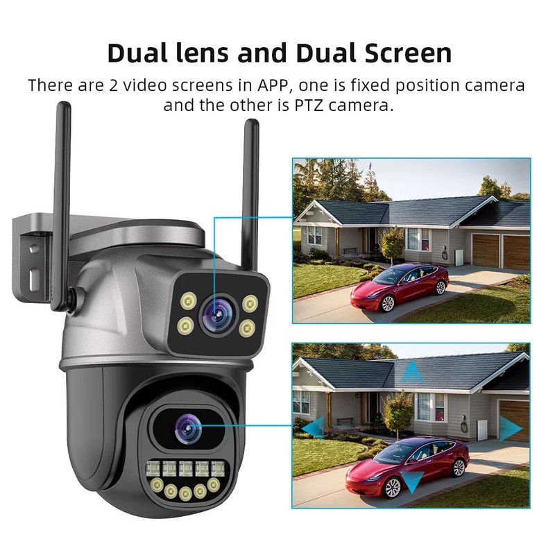 4K 8MP Wifi IP Camera Dual Screen Home Outdoor Security Auto Tracking CCTV Video gallery
