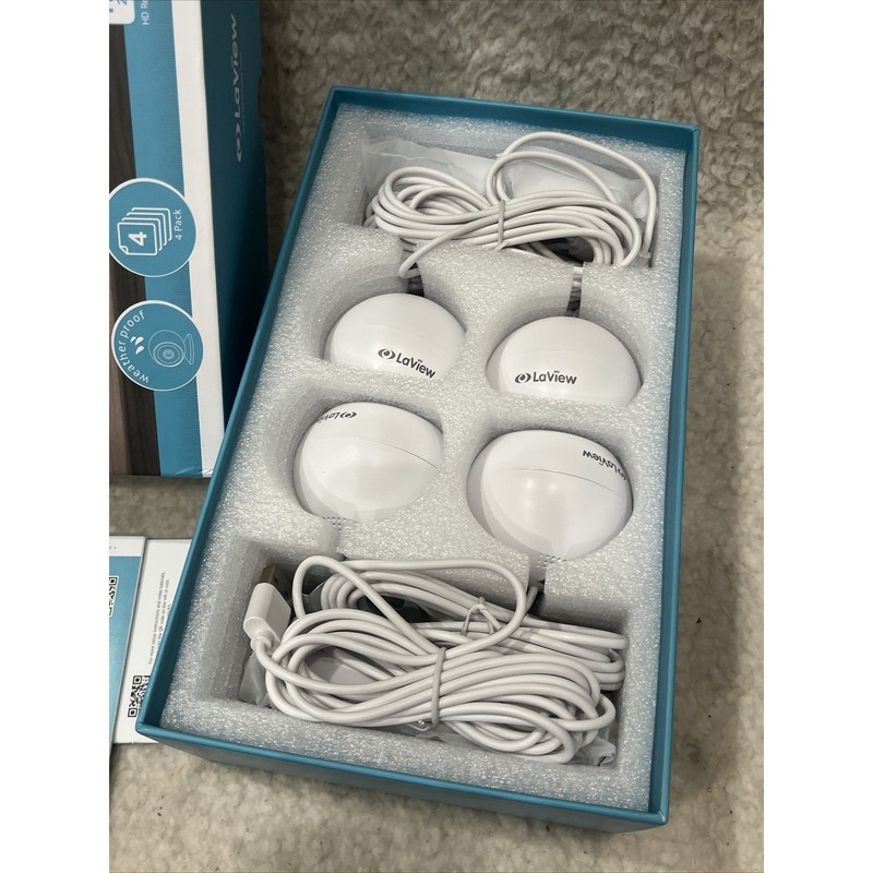 LaView 4MP 2K Security Cameras Outdoor Indoor Wired IP65, (4PK) gallery