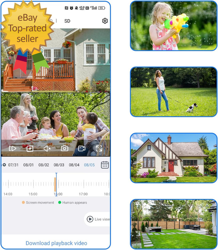 Dual Lens Wireless Solar Camera 4MP Wifi Security Camera PTZ 360° PIR Motion Det gallery