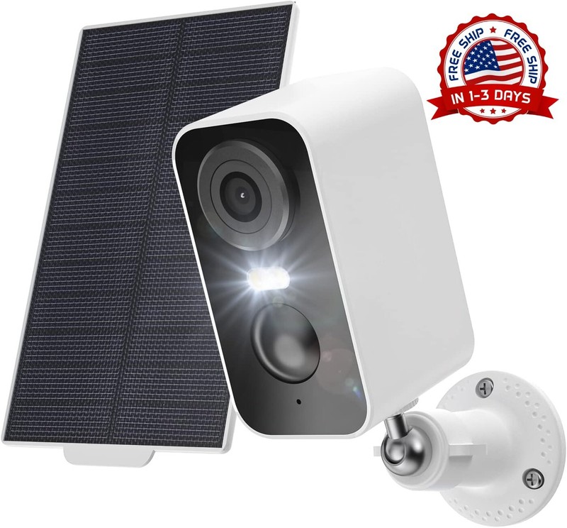 Cámara inalámbrica de seguridad solar para vigilancia exterior con panel solar