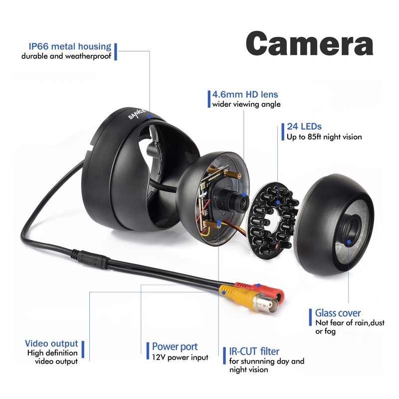 960H Dome Security Camera, 800TVL CCTV Surveillance Camera with 100ft Night V... gallery