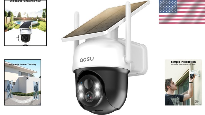 Smart Home-Compatible Solar Security Camera - Two-Way Audio & Weatherproof gallery
