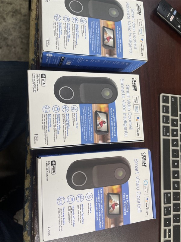 Feit Electric Doorbell Camera Smart Video Doorbell 2.4 GHz WiFi, No Hub Open Box