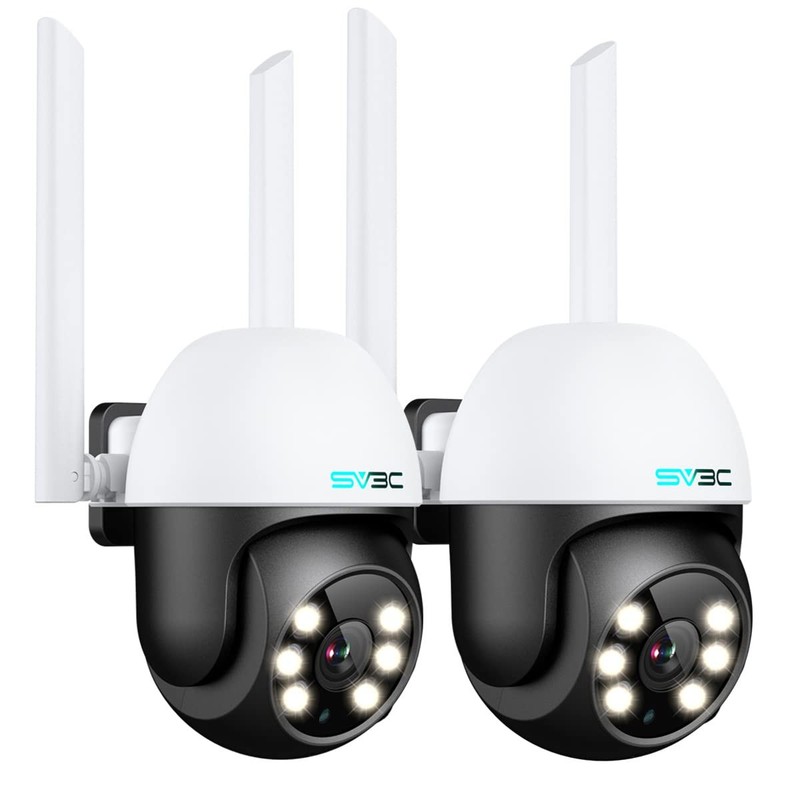 2 Pack PTZ Security Camera Outdoor, 1080P Pan Tilt WiFi IP Camera, Auto Track…