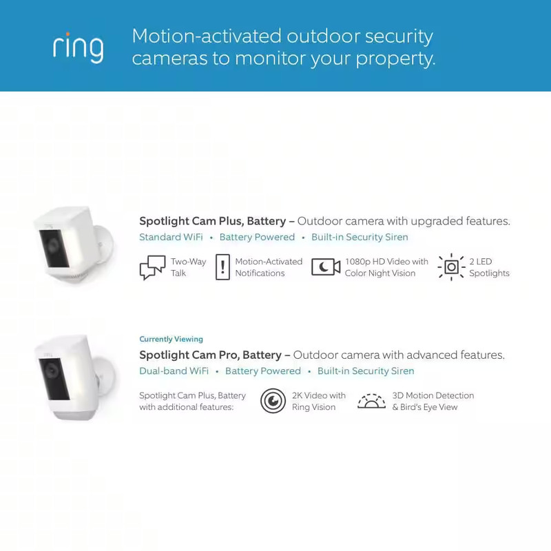 Spotlight Cam Plus, Battery - Smart Security Video Camera with LED Lights, 2-Way gallery