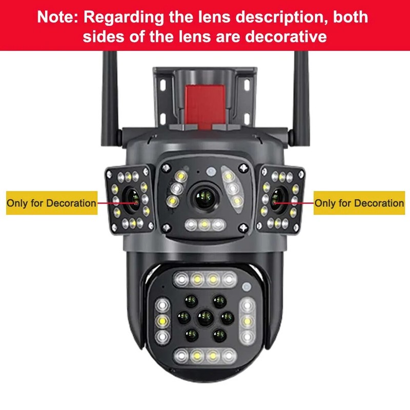 4K 9MP WiFi Surveillance Camera 360° Viewing Three Screen PTZ IP Camera Security gallery
