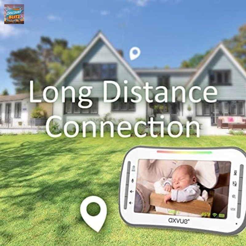 Axvue Video Baby Monitor 4.3" LCD Screen + 2 Cameras, 2-Way Audio, Rechargeable gallery