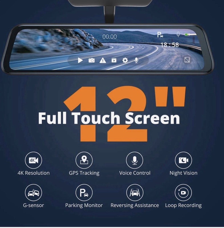 Kingslim DL12 Pro 4K Mirror Dash Cam with Backup $199 MSRP gallery