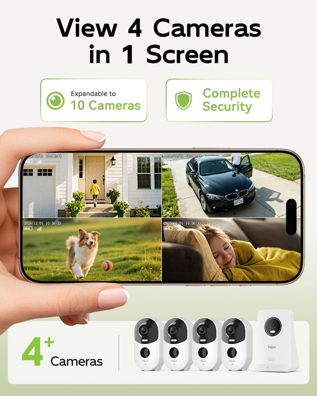 2K 4MP Security Cameras Outdoor Wireless, Solar Powered Cameras for Home Securit gallery