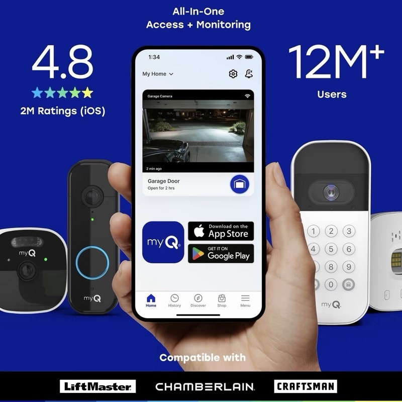 myQ Video Doorbell 2K Camera, Battery/ Wired, Color Night Vision, Live View gallery