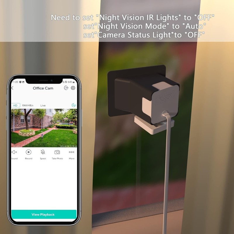 Angled Window Mount For Wyze Cam V4 Up/Down/Left/Right Security Camera Base gallery