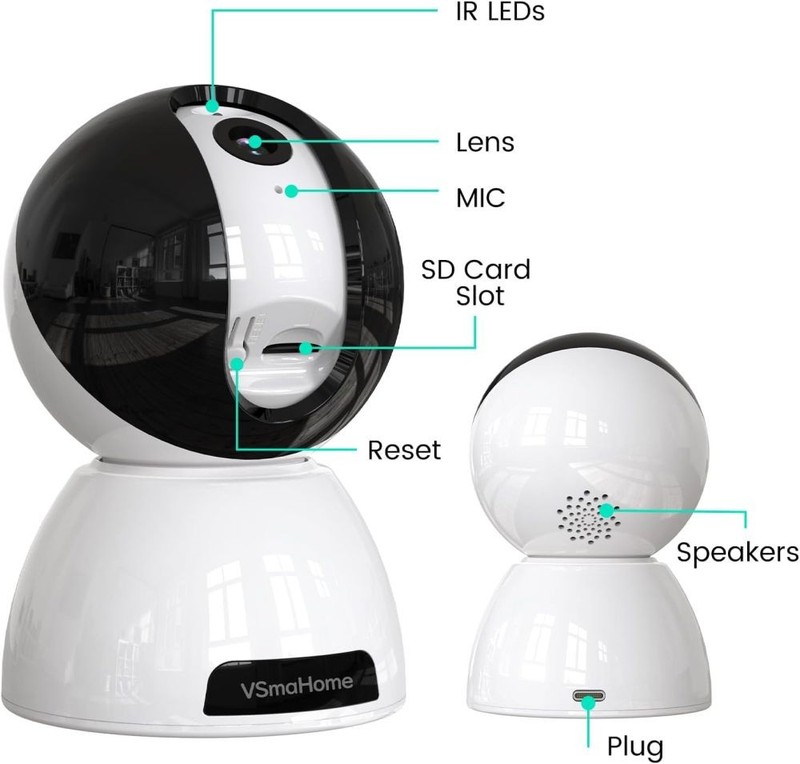 Pet Camera with 360° Auto Tracking & 2-Way Talk 1080P Indoor Security Camera gallery
