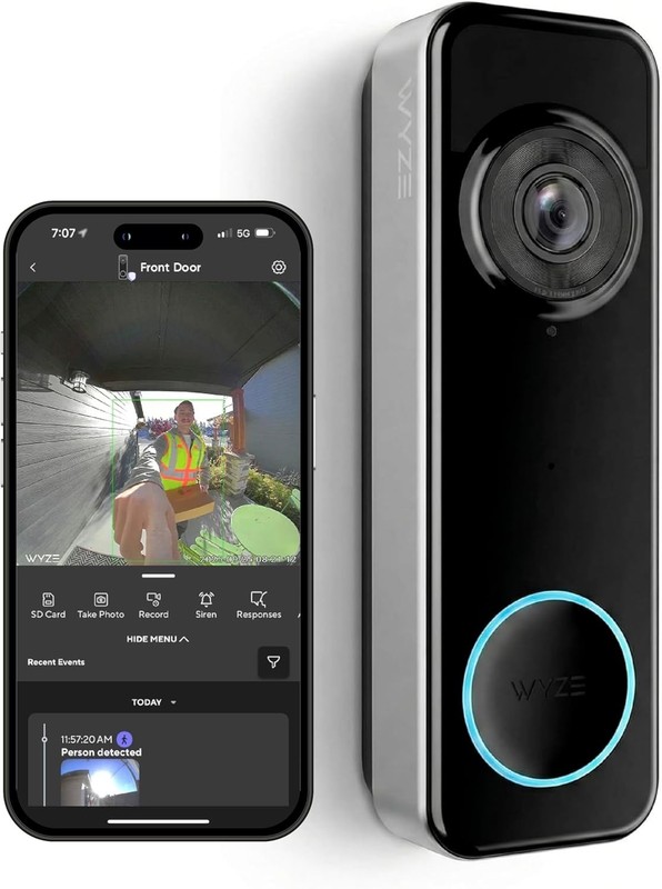 Battery Video Doorbell Wireless Camera, 1536x1536 HD+ with Color Night Vision... gallery