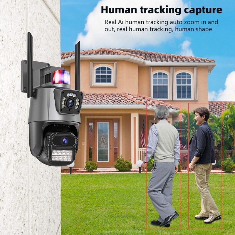 4MP Dual Lens 4K WiFi Security Camera Zoom Outdoor Home Night Vision CCTV PTZ gallery