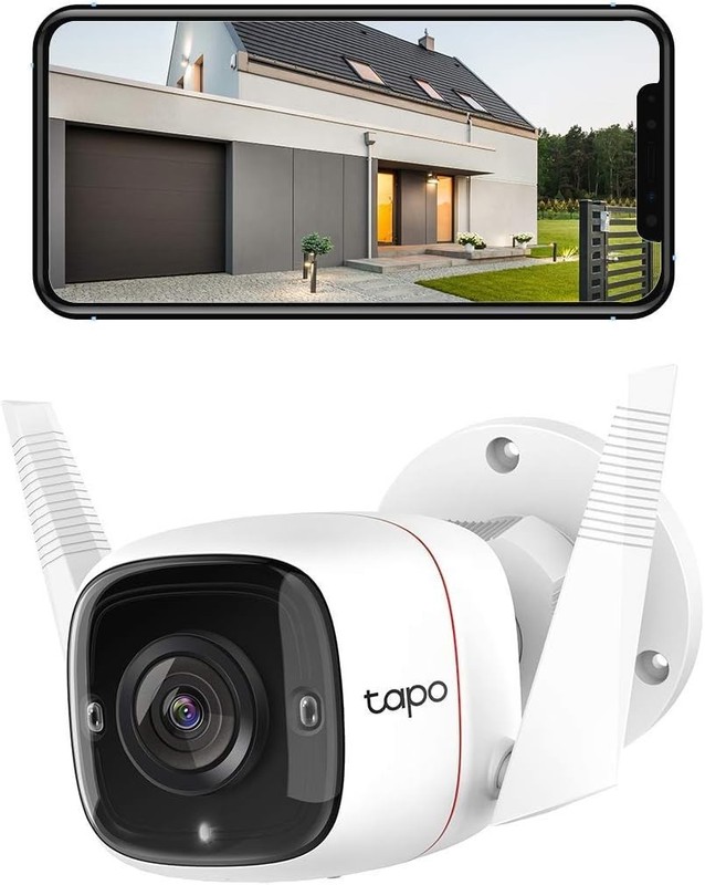 Tapo 2K Security Camera Outdoor Wired, IP66 Weatherproof, 2K, White