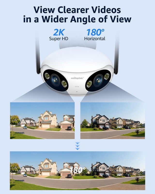 Wifi/PoE Panoramic 8MP 180° Dual Lens Full Color IR IP Camera Bullet iCSee/XMEYE gallery