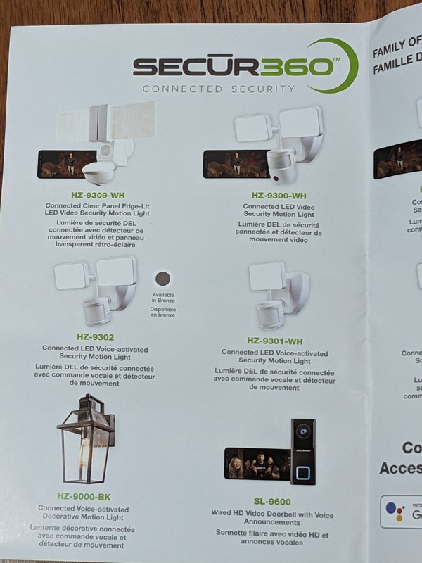 SECUR360 Wi-Fi Connected White Wired Single Head Voice Activated Motion Outdoor gallery