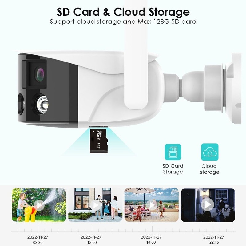 8MP 4K Dual Lens Wifi IP Camera Outdoor Night Vision Security Surveillance Cam gallery