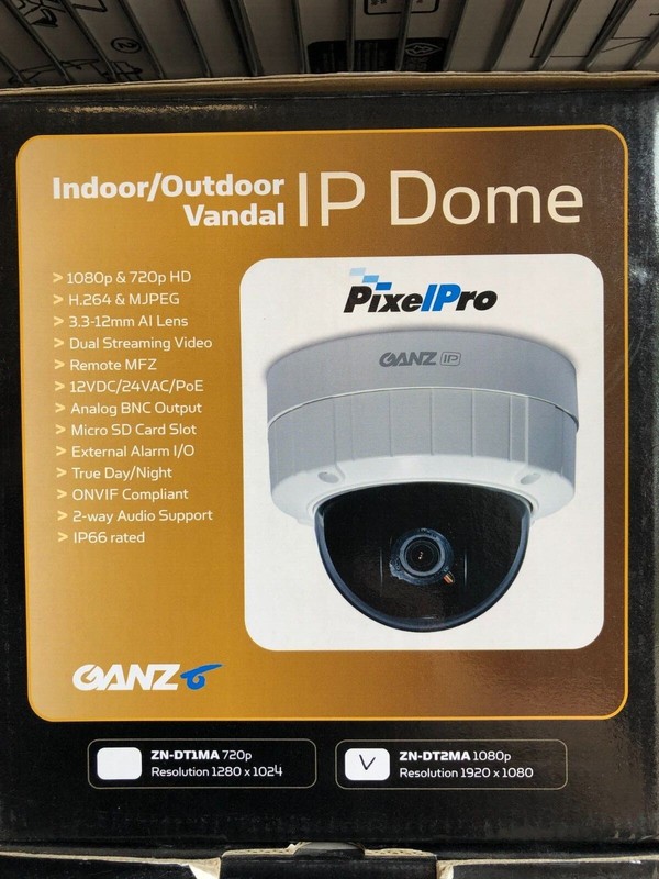 GANZ In/Outdoor IP Dome camera ZN-DT2MA 1080p Resolution 1920 x 1080 PixelPro gallery