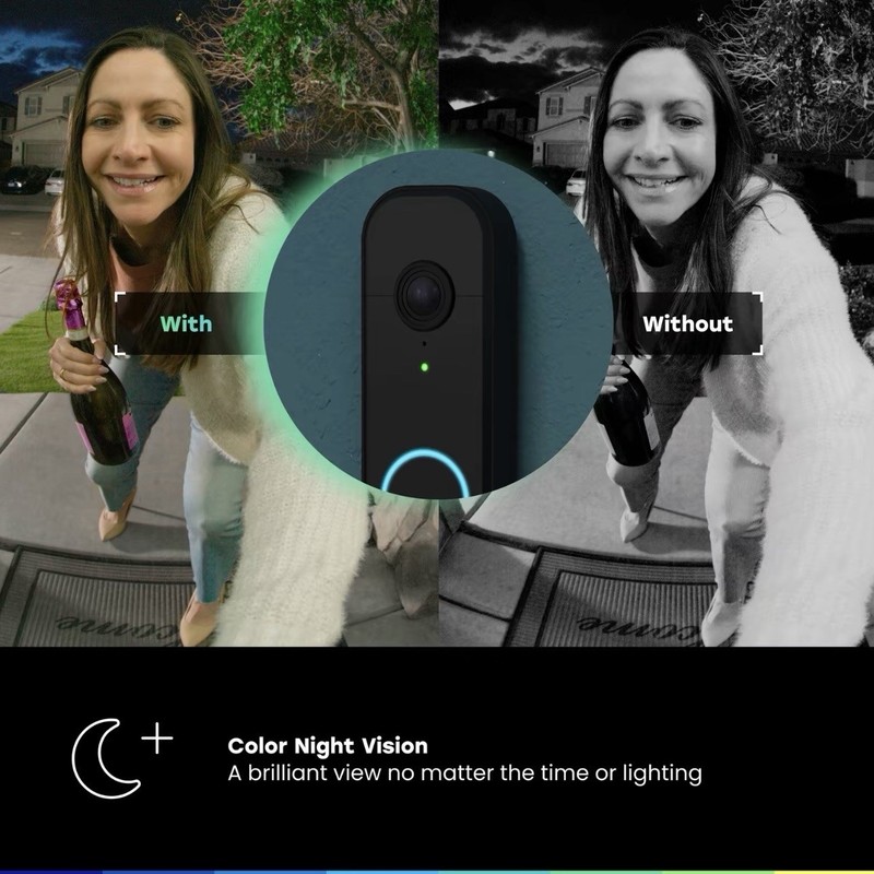 myQ Video Doorbell 2K Camera, Battery/ Wired, Color Night Vision, Live View gallery