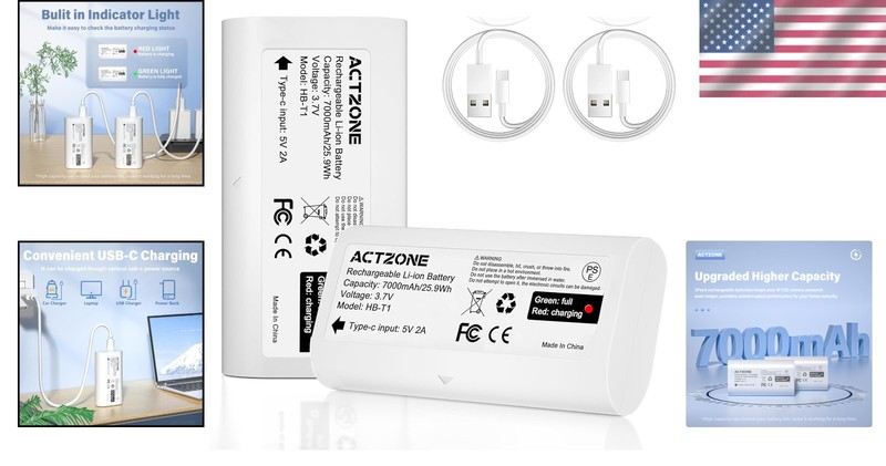 Versatile 2-Pack 7000mAh Rechargeable Batteries with USB-C for WYZE Cameras gallery