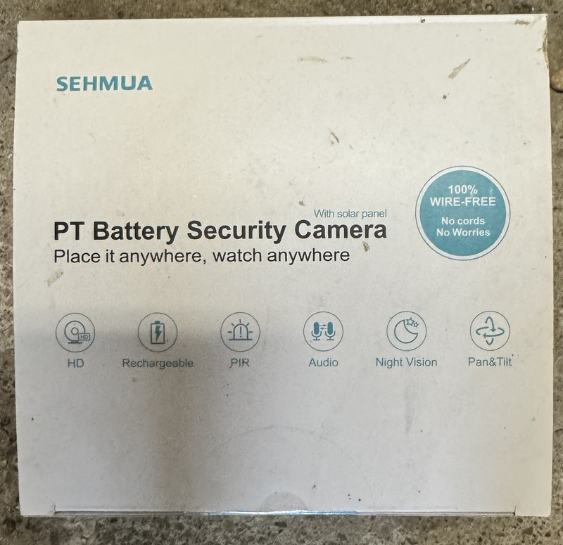 SEHMUA Outdoor PT Battery powered Security Camera With Solar panel