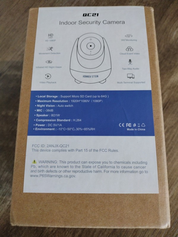 NEW 1080P Indoor Pet/Security Camera QC21- Night Vision Motion Color: Black gallery