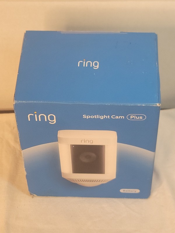 Ring - Spotlight Cam Plus Outdoor/Indoor Wireless 1080p Battery Camera - SEALED gallery