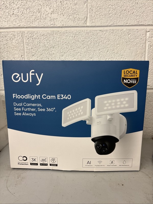 eufy Floodlight Cam E340 Outdoor Wi-Fi Security Camera