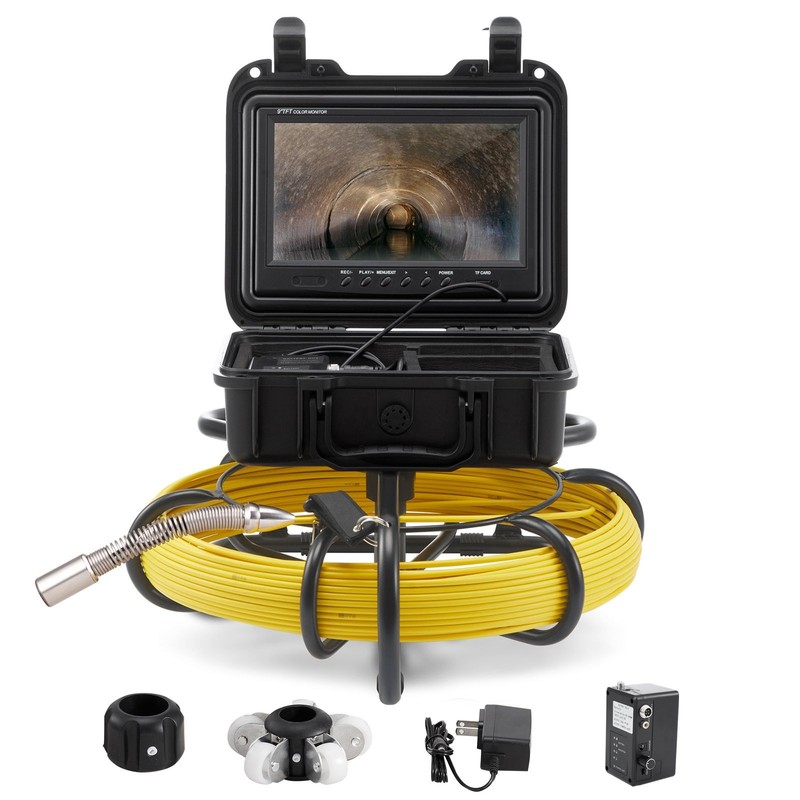 Sewer Inspection Camera 230ft 9 Screen DVR IP68 Adjustable