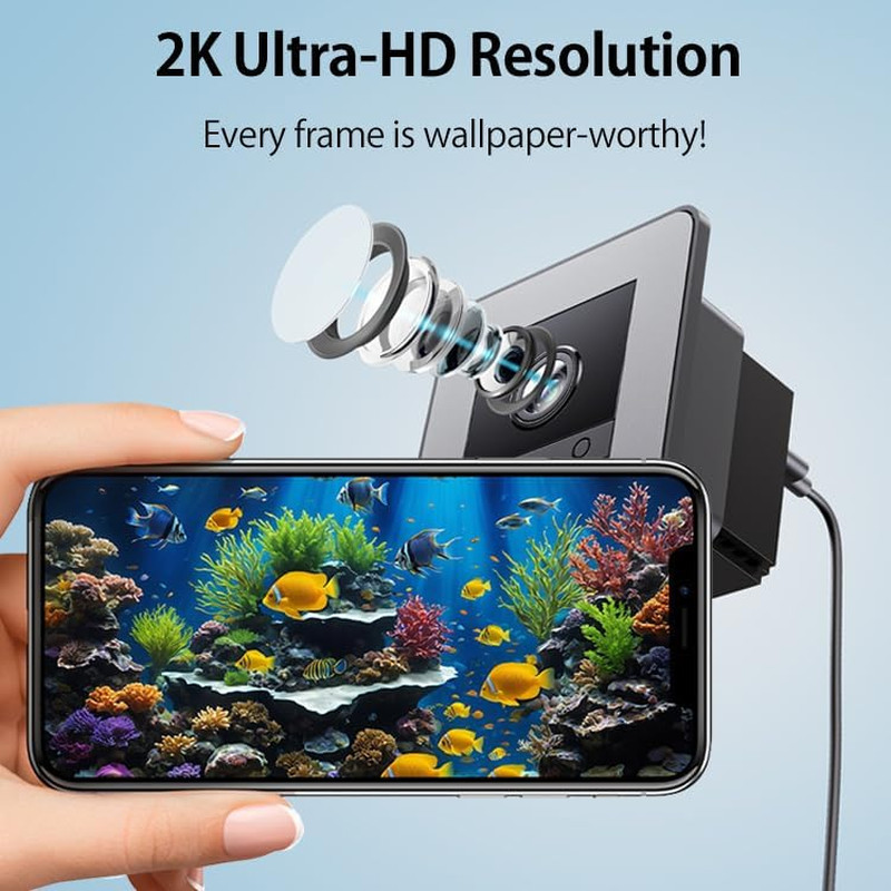 2K Aquarium Security Camera Anti-Glare & Anti-Reflection for Glass Tank/Window/D gallery