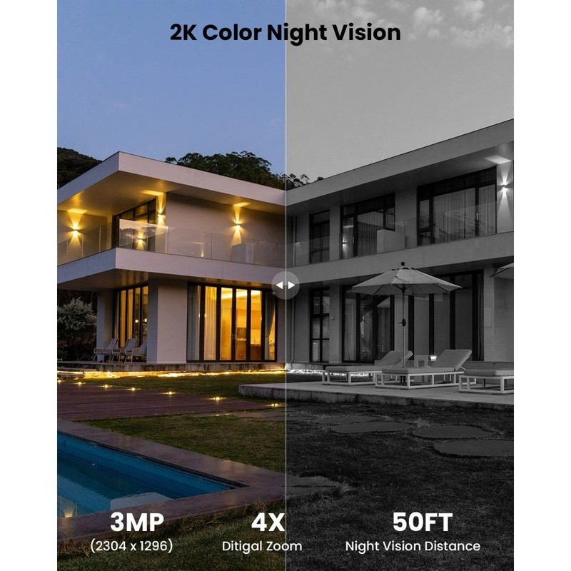 ieGeek Solar Security Cameras 4 Pack 2K WiFi, 360° PTZ Color Night Vision, Alexa gallery