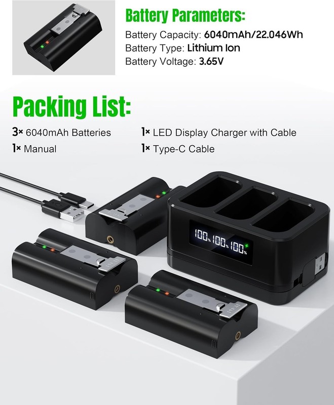 Universal Compatibility: 6040mAh Ring Camera Battery Pack with Charging Station gallery