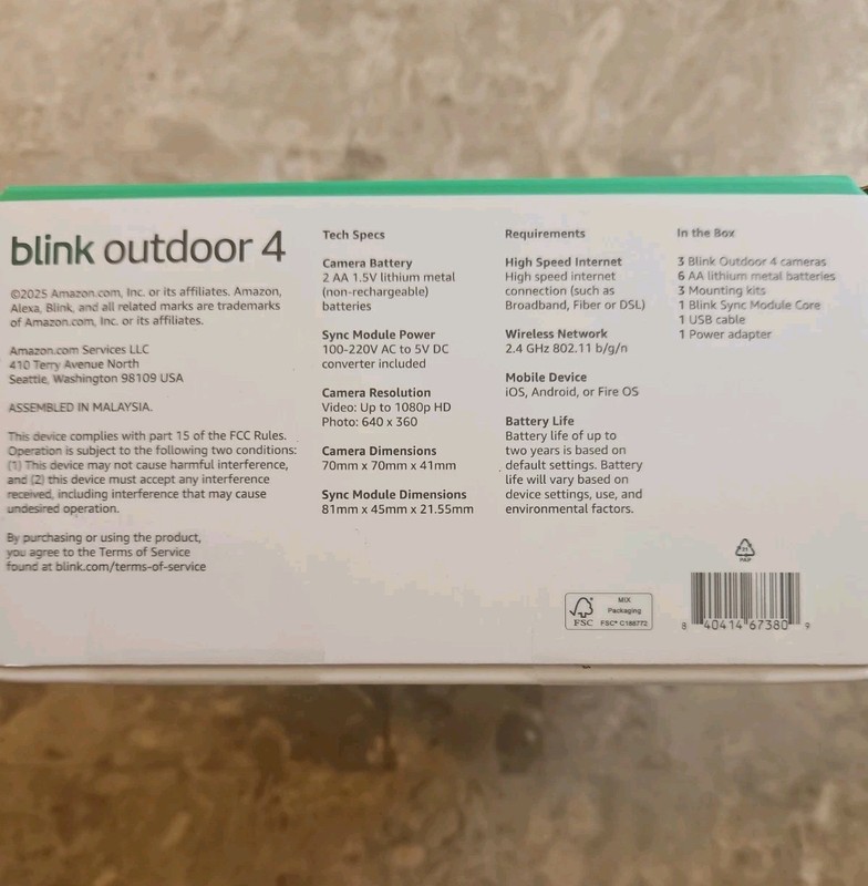 Blink Outdoor 4 2K+ (newest model) Wireless 3 Camera Smart Security System Black gallery