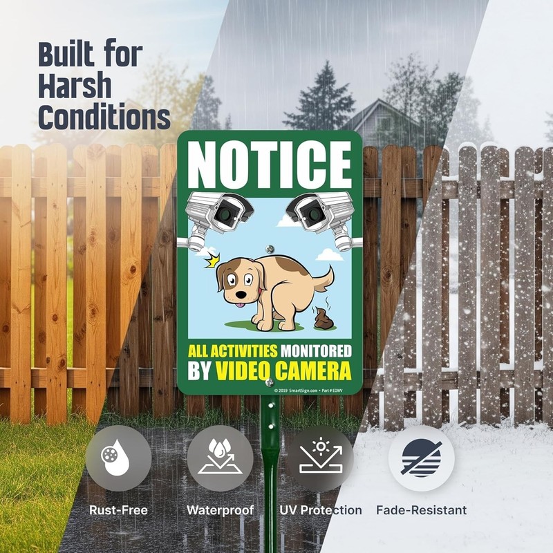 10x7 Inch Durable AluminumPool Sign: Video Surveillance Notice with 18" Stake gallery