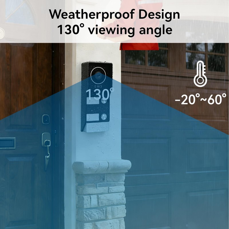 Smart Home Video Intercom System,Wired Video Doorbell with 2X 7-inch Touch Sc... gallery