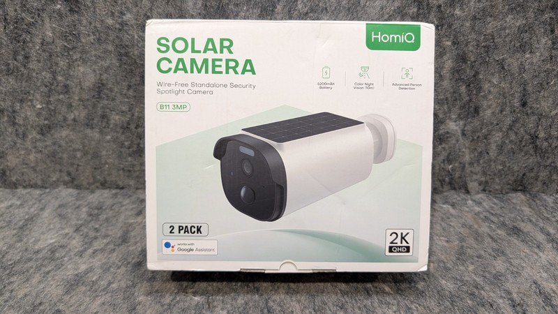2 Pack HomiQ 3MP 2K Solar Camera, 5Ghz & 2.4Ghz WiFi 3MP, WHITE 🔥New🔥