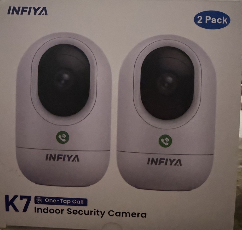 INFIYA K7 2K 3MP Indoor One Tap Call Security Camera 2-Pack BRAND NEW
