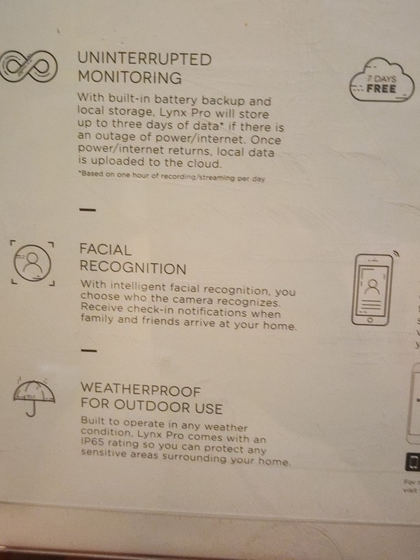 TEND LYNX PRO Smart Home Security Camera Weatherproof 1080p Facial Recognition gallery
