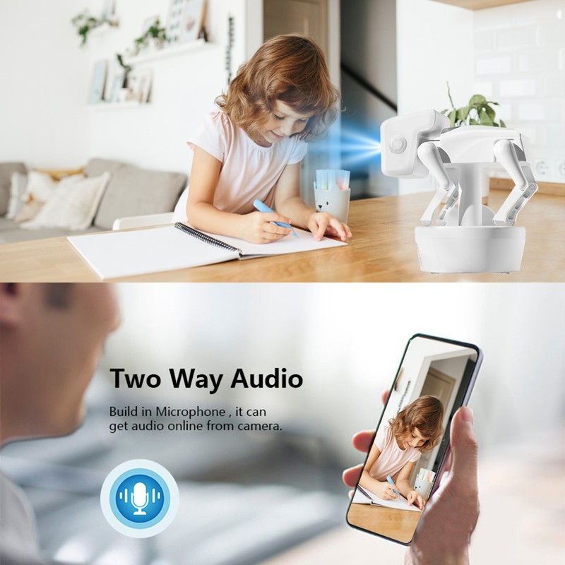 Wireless WiFi HD 1080P Robot Dog Home Security Camera 360° Rotating Night Vision gallery